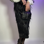 Black skirt with feathers FRIDA NocheMio