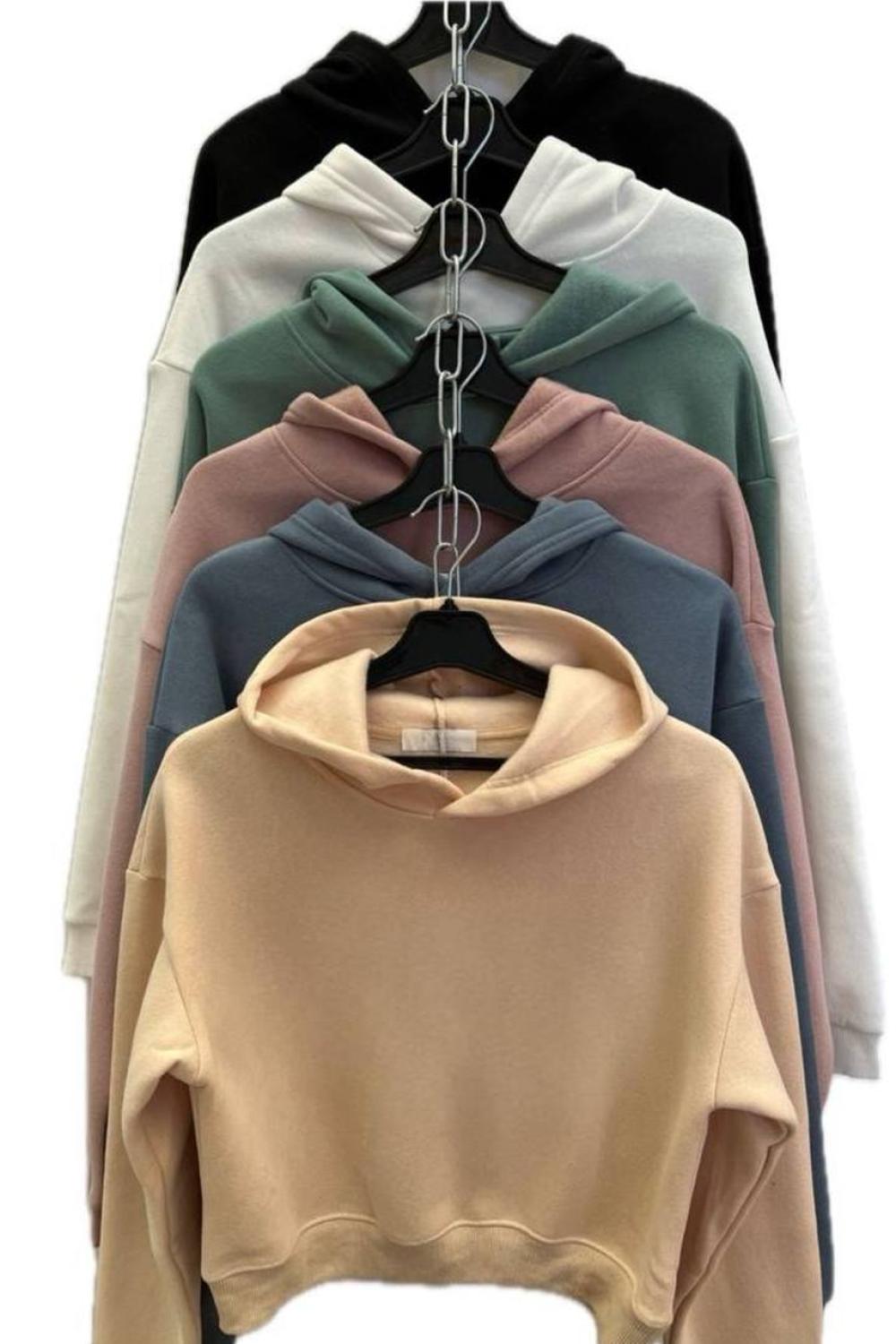 Cropped warm hoodie