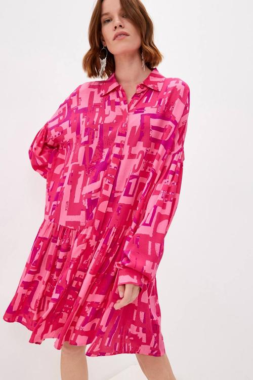 Short pink shirt dress – twinset-pink-K-Realiz