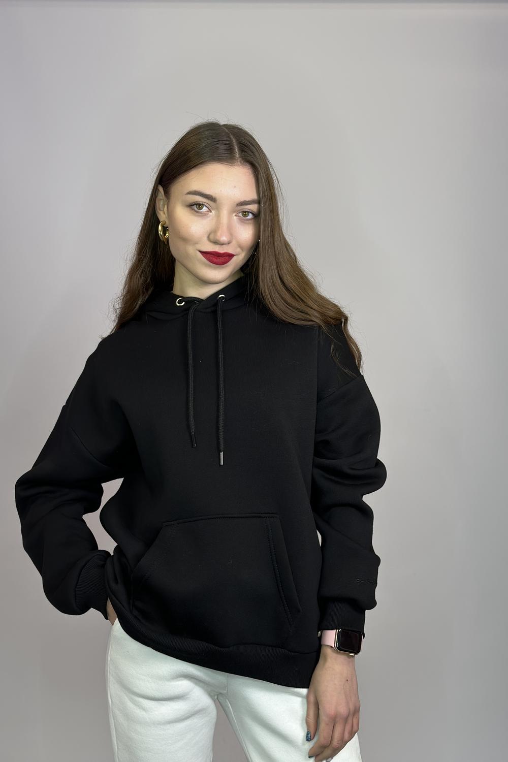 Худі чорне SK3004 Dias на флісі