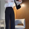 Black loose-fit pants with a wrap 444_black