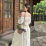 Chiffon dress with embroidery 07061 MAXA