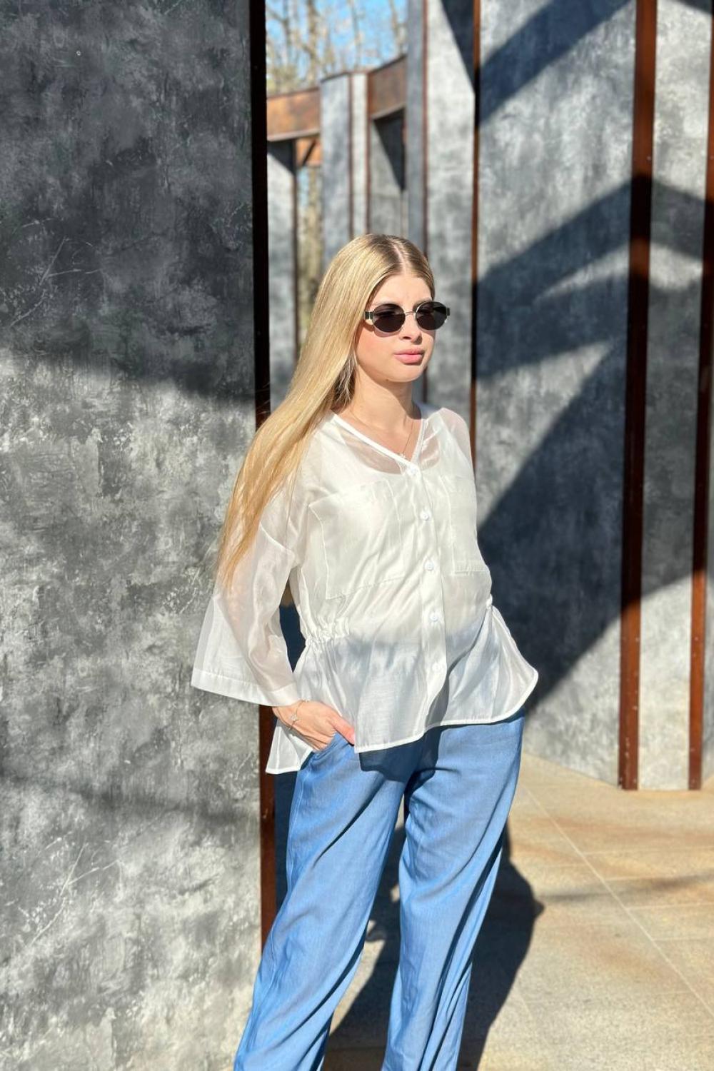 White translucent blouse