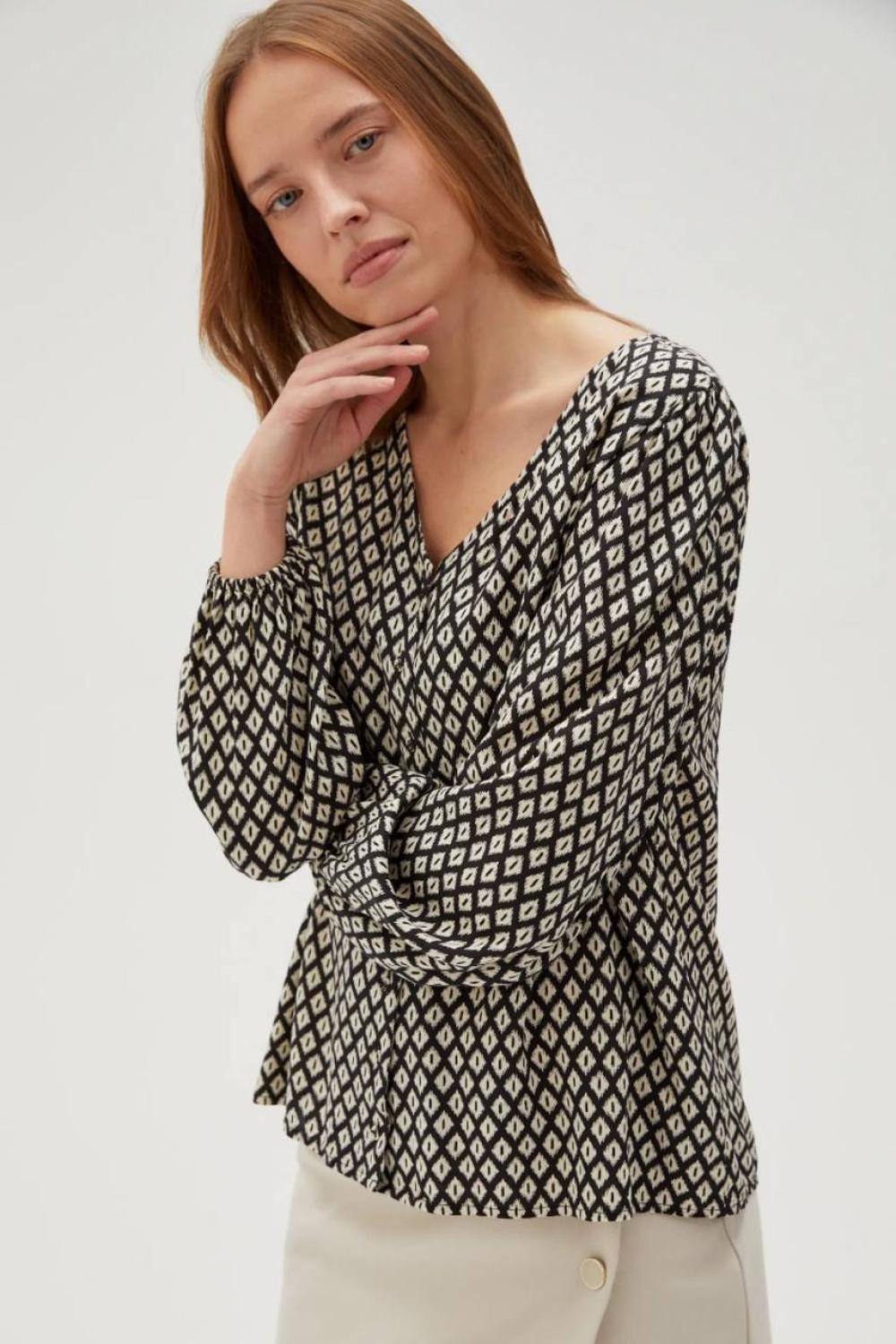 Black printed blouse