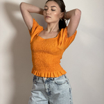 Стильний помаранчевий топ-резинка Roket fashion