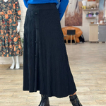 Black pleated knit skirt FW22-601-K-Realiz