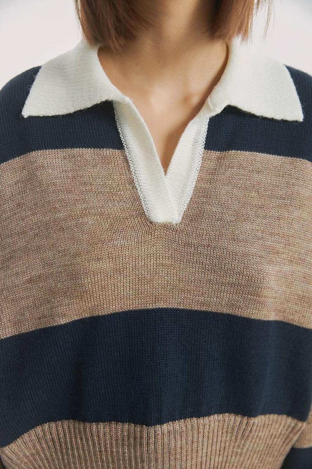 Blue striped wool jumper