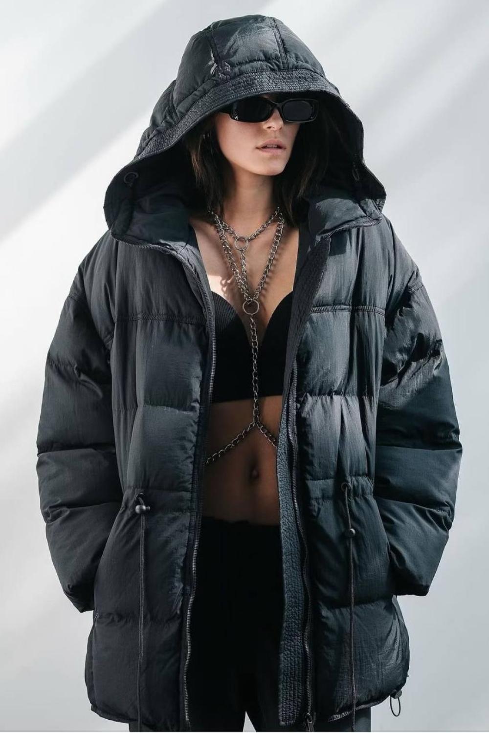 Winter jacket in black color