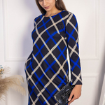Classic knitted dress in blue check