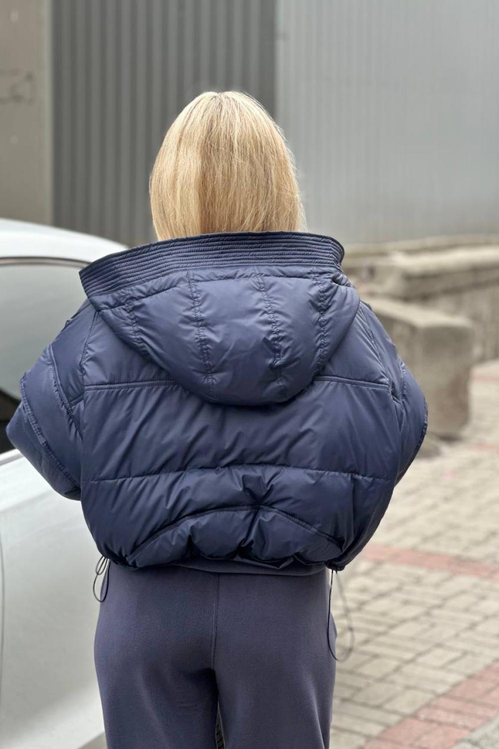 Navy short vest jacket 1365-Realiz
