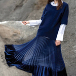 Blue pleated skirt SANIZA-K-Realiz
