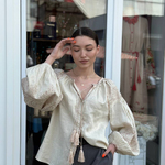 Вишиванка жіноча дизайнерська в бежевому кольорі Бохо EMBROIDERED GEM