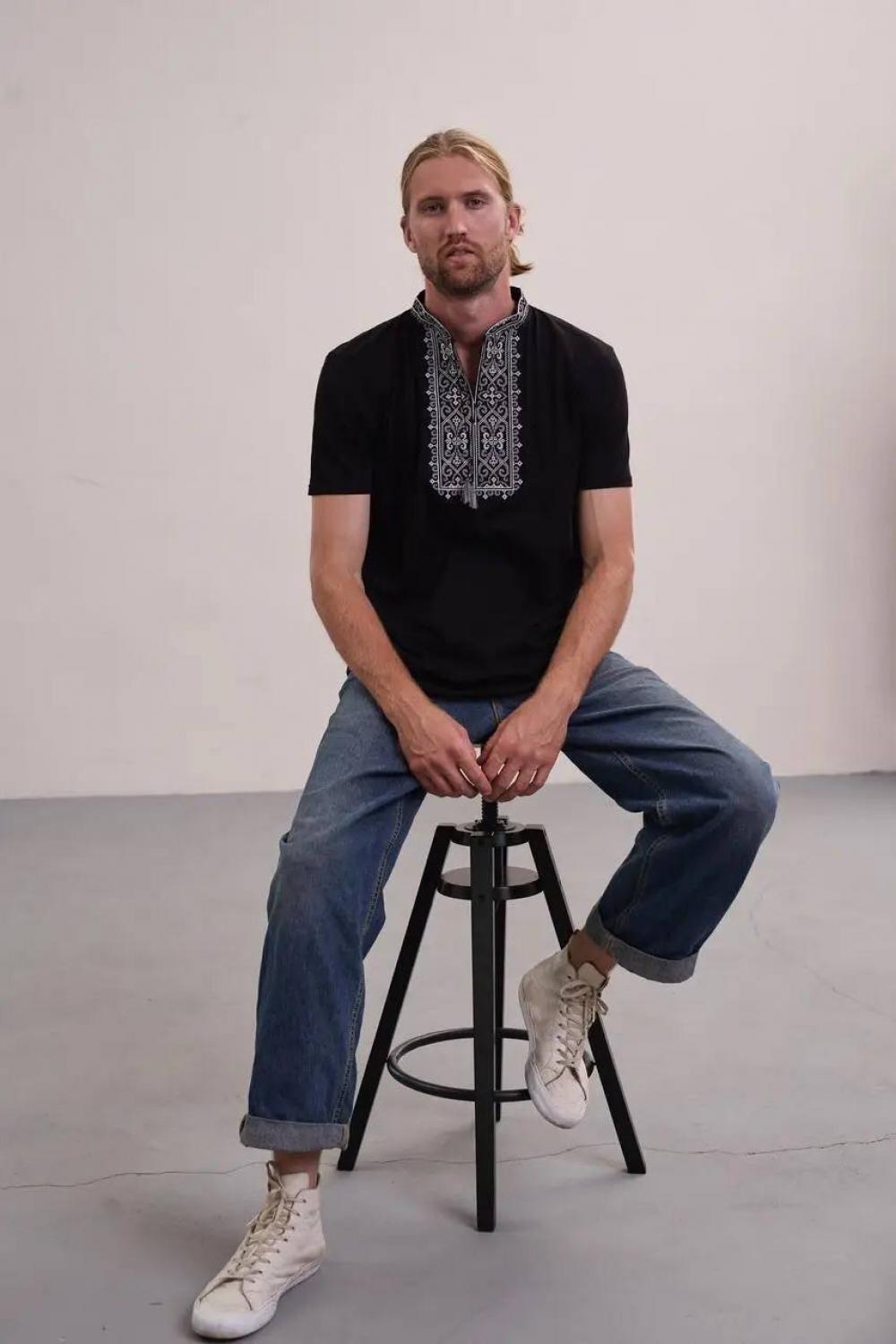 Embroidered men's t-shirt King Danylo MEREZHKA