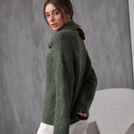 Women's warm sweater in khaki color 2020 BELLISE
