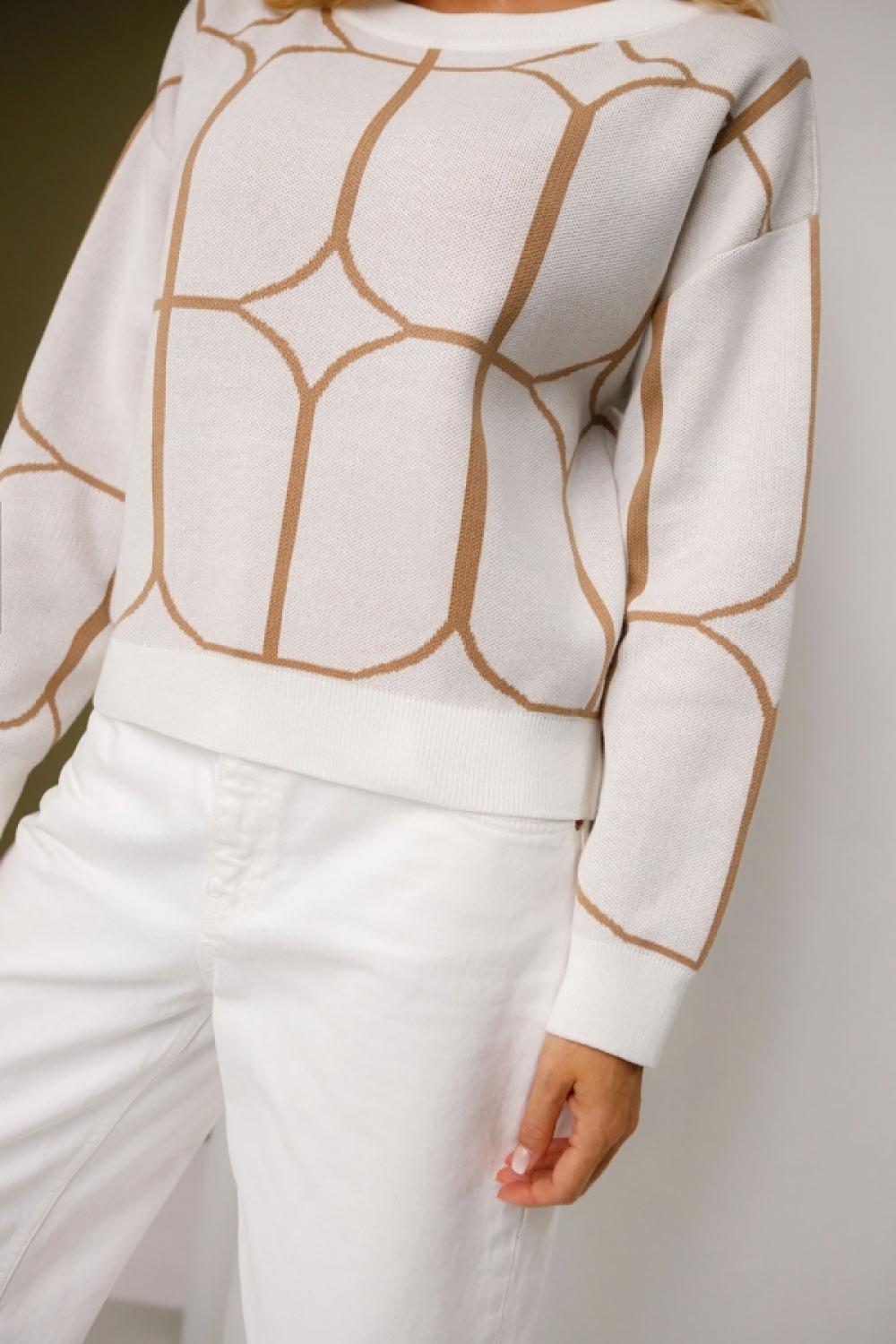Women's milk jumper with pattern 2510 BELLISE