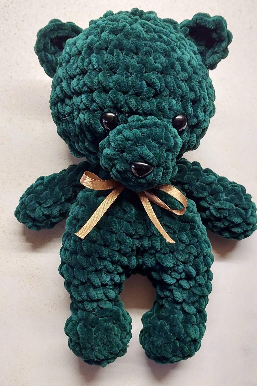 Іграшка подарунок Ведмедик смарагдовий / Hand made by Polovchenko N.