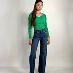 Women's straight blue jeans 2478