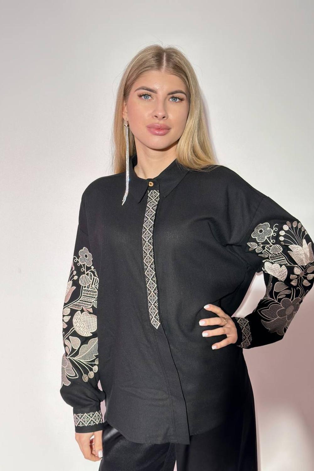 Black embroidery with gold
