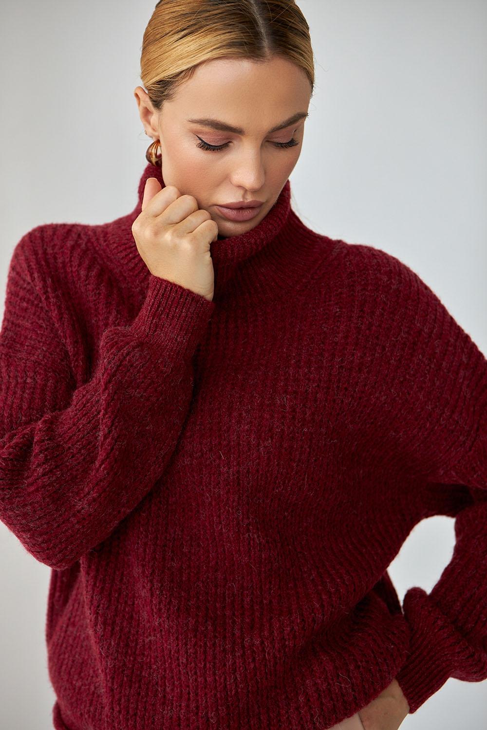 Women's sweater made of wool and mohair Bordeaux 2523 Bellise