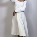 Lavanda milk cocktail dress with buttons