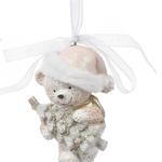 New Year's hanging toy / Teddy bear with a Christmas tree. 9 cm