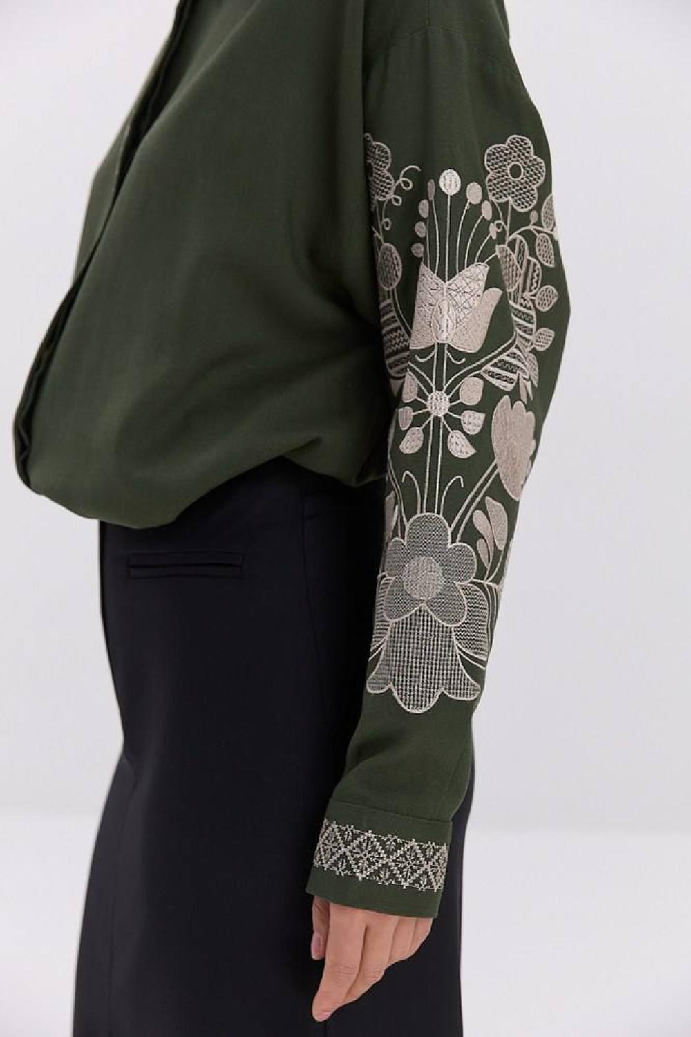 Green embroidery