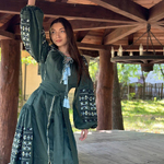 Custom embroidered emerald dress EMBROIDERED GEM
