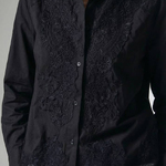 Women's Black Blouse with Lace 3916_black