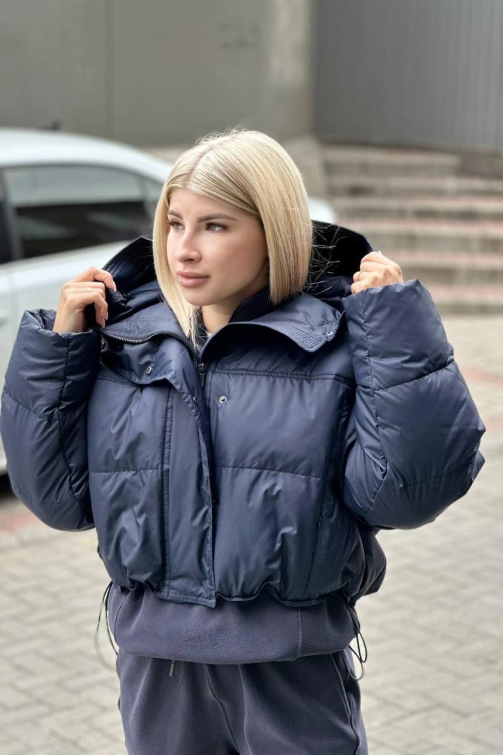 Navy short vest jacket 1365-Realiz