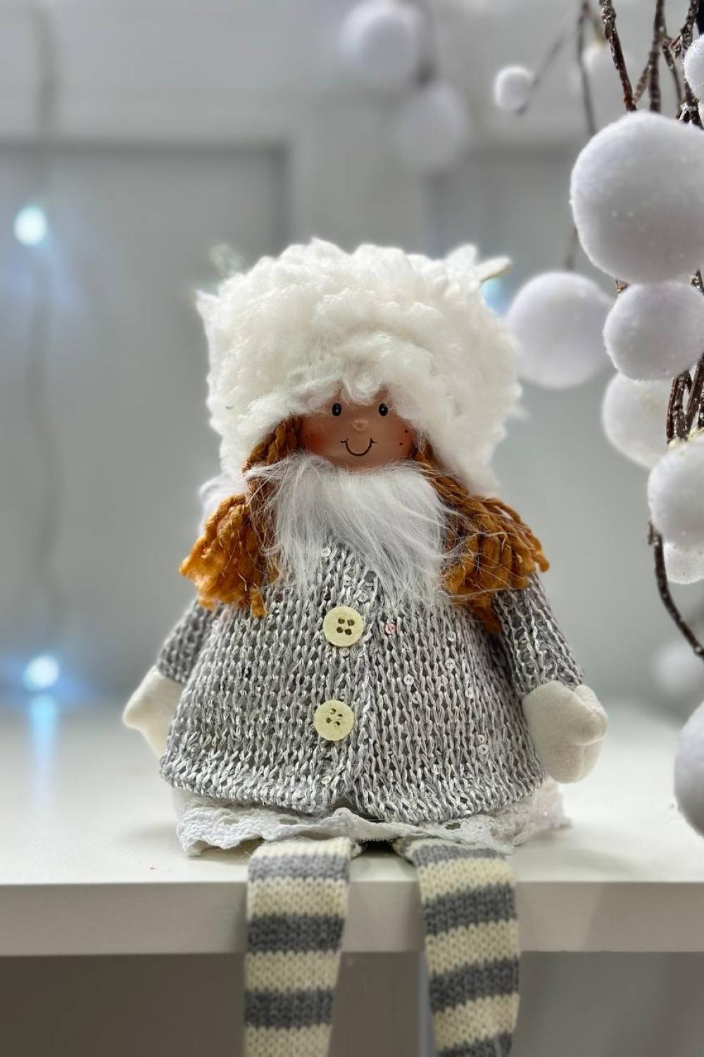 Christmas soft toy / Children in reindeer hats, 38 cm