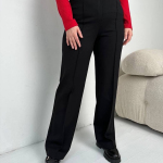 Knitted insulated black pants