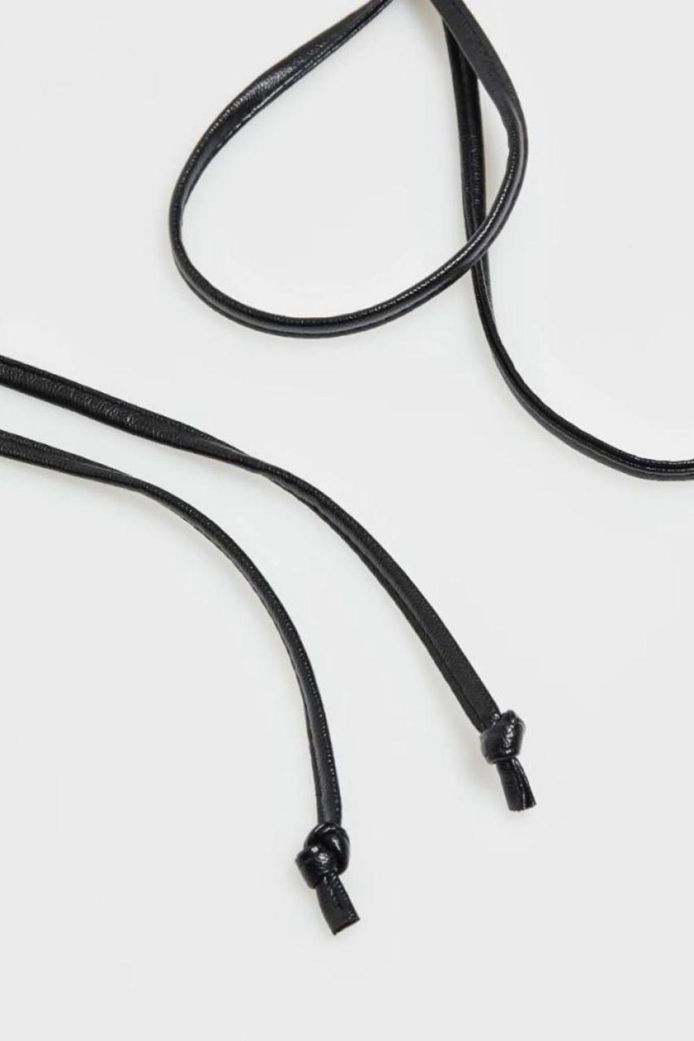 Black women's eco-leather belt