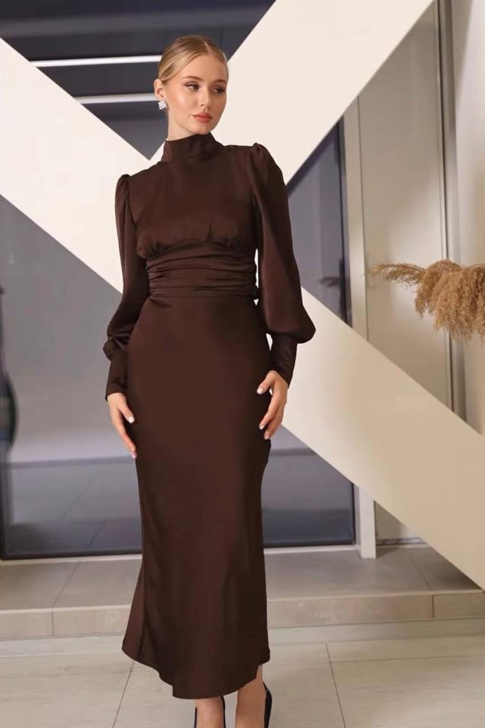 Choco dress with open back 487_choco