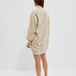 Beige knitted sweatshirt dress