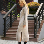 Midi-length dress made of semi-wool