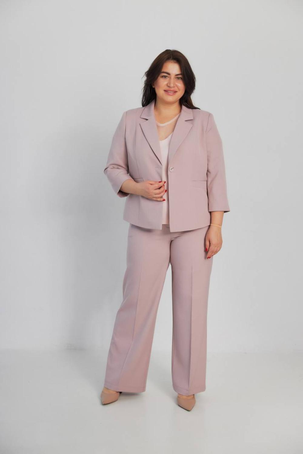 Пудровий костюм Plus Size