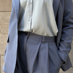Suit women's trouser classic gray and blue 6563 AZURI