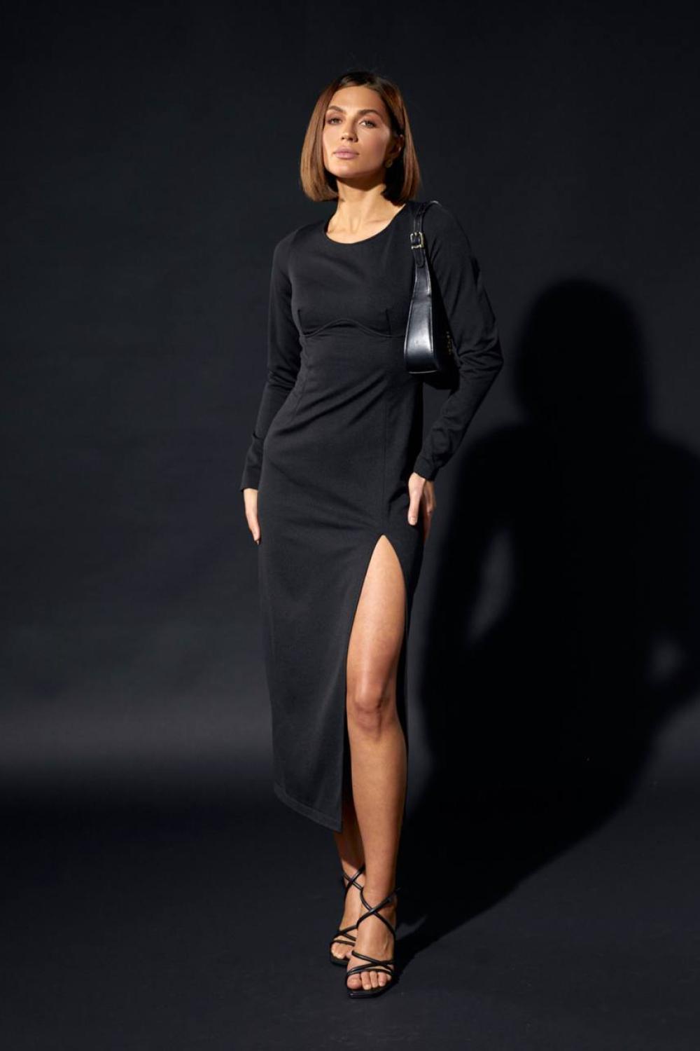 Midi knitted dress with a slit on the left leg 1420 Artmon