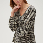 Black printed blouse