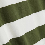 Cotton T-shirt green with white stripes MOODO