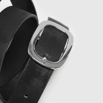Black belt made of premium quality eco-leather