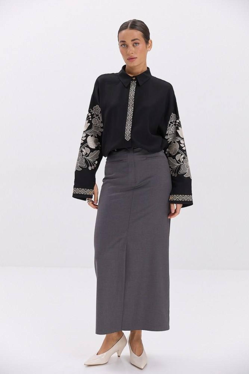 Black embroidery with gold
