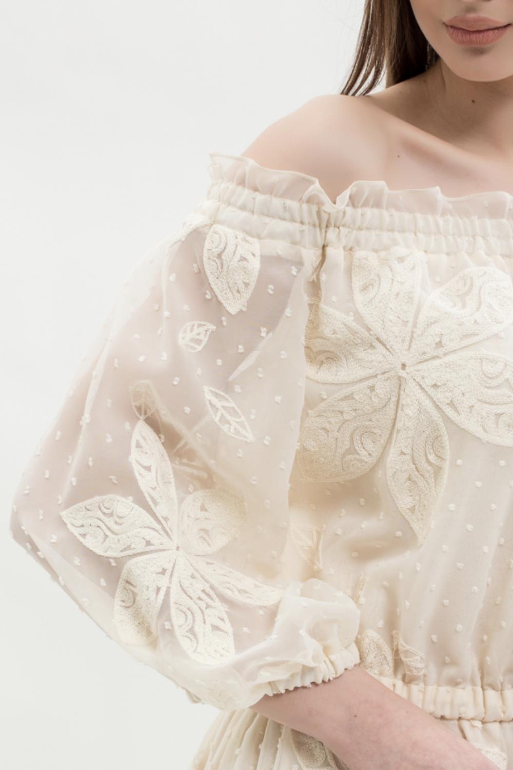 Chiffon dress with embroidery 07061 MAXA