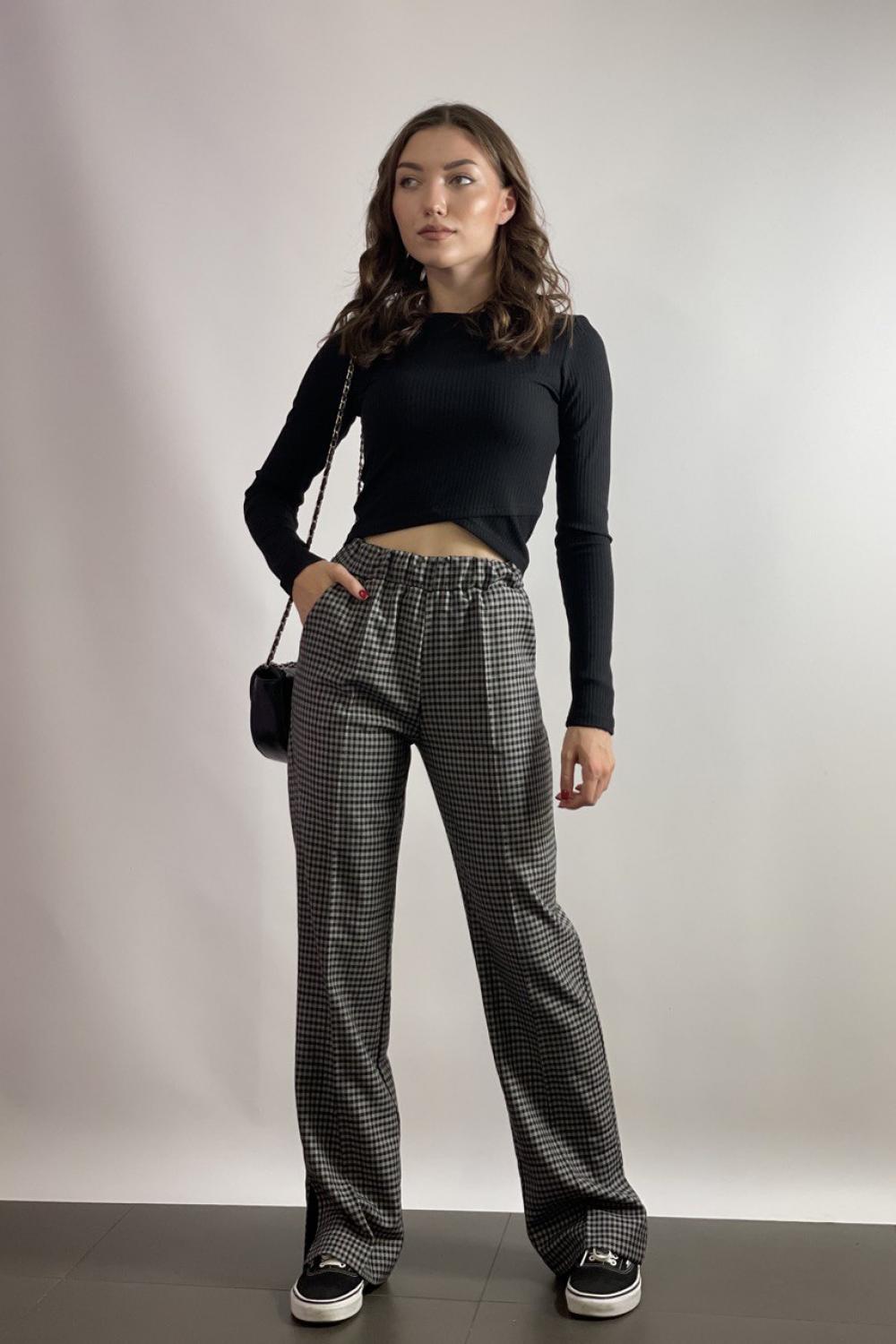 Plaid trousers with slits RANDY 05-SP-490