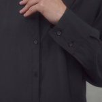 Black semi-transparent classic blouse