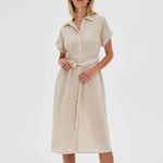 Shirt dress in beige