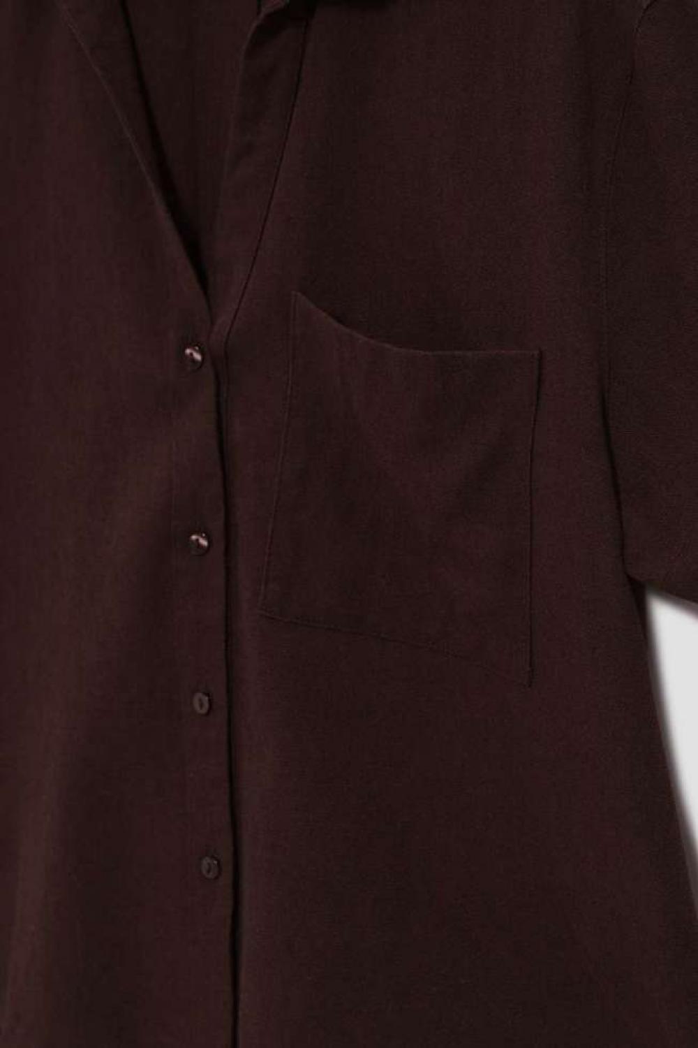 Blouse linen brown Moodo L-KO-4054