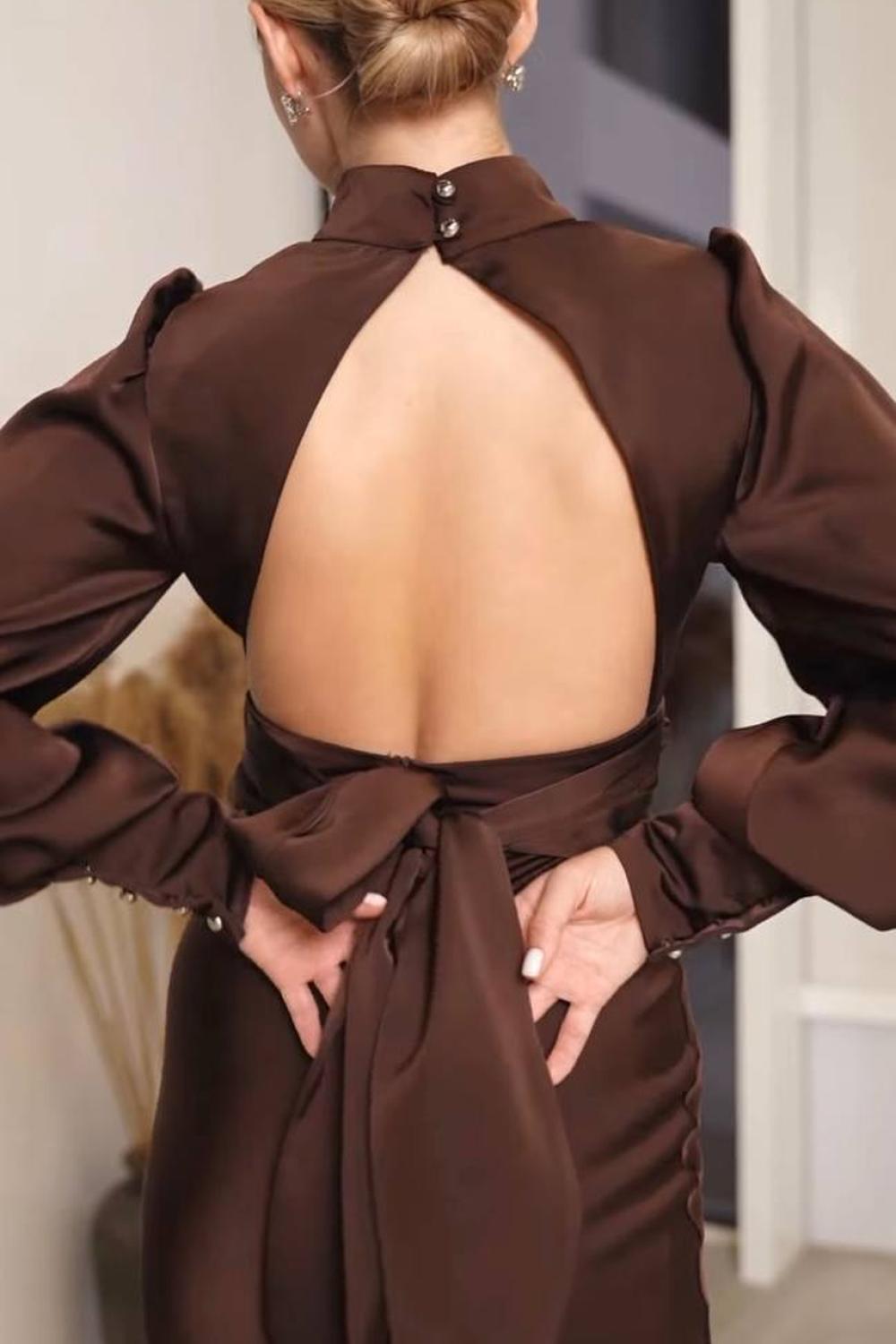 Choco dress with open back 487_choco
