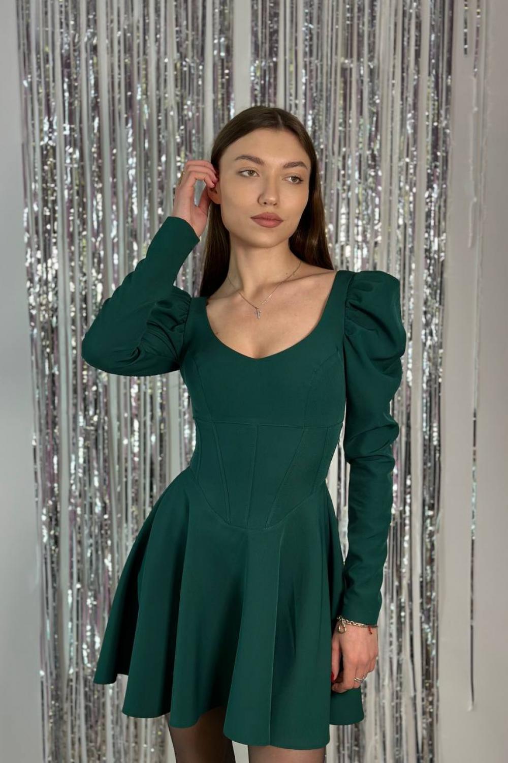 Mini green corset dress 906
