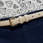 Beige eco-leather belt for women L-PA-4006 MOODO
